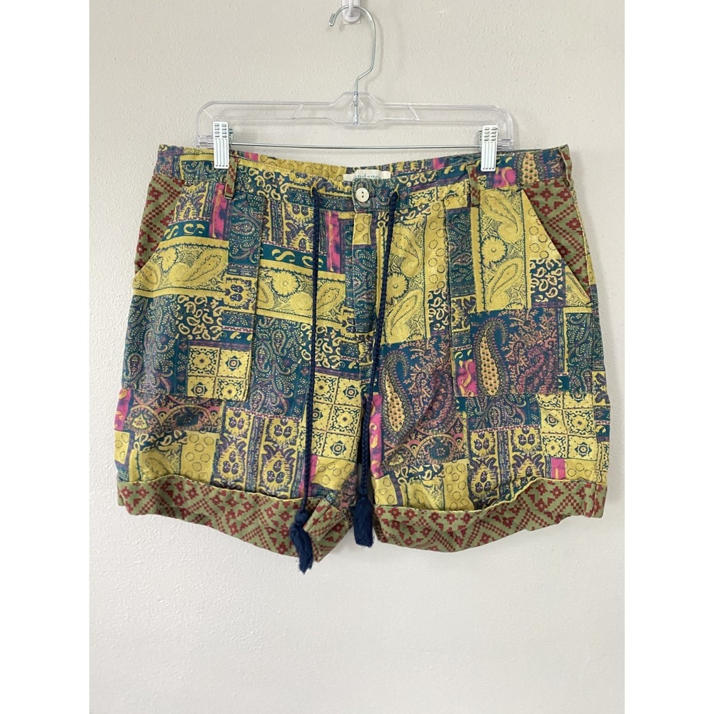 Sundance Kalini‎ Shorts Linen Cotton Blend Drawstring Shorts Women Sz L Boho